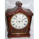 A Regency mahogany bracket clock by Lelli of Newport, Isle of Wight, having brass inlay and twin