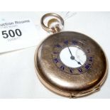 Gent's 9ct gold half hunter pocket watch with stemwind movement