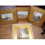 Collection of Victorian watercolours - rural and coastal scenes