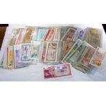 Large selection of collectable banknotes from around the world, including Belgium, Indonesia, etc.