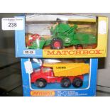 Boxed Matchbox K-9 Kingsize Combine Harvester, together with Big Tipper