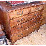 Mahogany chest of two short and three long graduated drawers