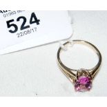 Tourmaline and diamond ring in 9ct gold setting