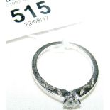 Diamond Solitaire ring in 18ct white gold setting - approx. .25 carat