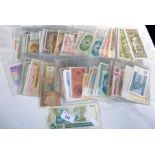 Selection of collectable banknotes from around the world, including Brazil and other