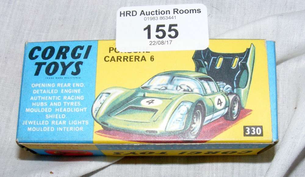 Boxed Corgi Porsche Carrera 6 No.330 in reproduction box