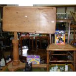 Victorian reading table, together with a side chair