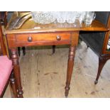 Mahogany Pembroke table with single drawer to the front