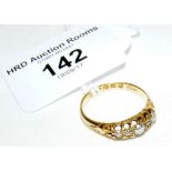An 18ct gold diamond and pearl ring