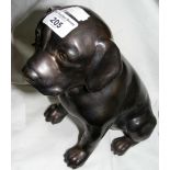 Bronze figure of puppy dog - 23cm high