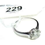 Good quality diamond Solitaire ring in platinum setting - over 1.0 carat