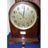 Mahogany cased striking mantel clock
