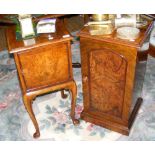 Walnut pot cupboard and one other