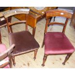 Four Victorian dining chairs, together with two others