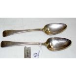Pair of George III silver tablespoons - London 1807