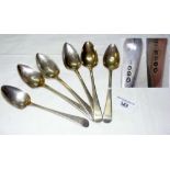 A set of six George III silver dessertspoons by John Beldon - London 1807