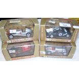 Four boxed Brumm die-cast racing cars, including Mercedes W125 1937