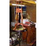 Storage cupboard, occasional table, together with a wig stand