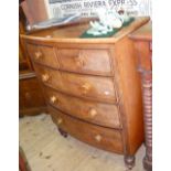 Victorian bow front chest of drawers