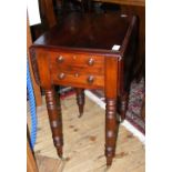A 19th century mahogany worktable on turned supports