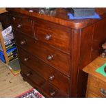 A 19th century mahogany chest of two short and three long drawers