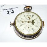 Silver cased repeater pocket watch with four subsidiary dials, having Chester hallmark