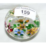 John Deacons "Basket of Flowers" paperweight with JD cane