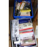 A quantity of Hornby and other model railway rolling stock and accessories, contained in two boxes