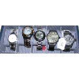 Five assorted new gent's wrist watches