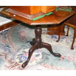 Antique octagonal tripod table