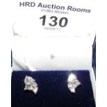 Boxed pair of diamond cluster earrings