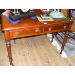 Victorian mahogany two drawer side table