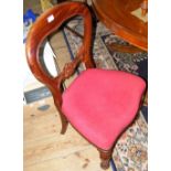 Pair of Victorian dining chairs, together with a pair of oak armchairs