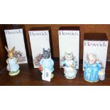 Four boxed Beswick F Warne & Co., Beatrix Potter ornaments, including "Pig-Wig"