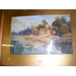SAMUEL TOWERS RCA - 32cm x 51cm - watercolour - "Cleeve Mill on River Avon" - signed