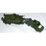 Dinky Toys No. 698 and 660 Army Tank Transporter with Tank