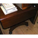 A 19th century mahogany breakfast table with single drawer and shaped supports