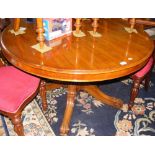 Victorian mahogany circular dining table on shaped support