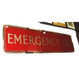 An old Woolworth's mirrored Emergency Exit sign - 138cm x 35cm