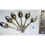 The matching set of six Victorian silver dessertspoons by William Eaton - London 1841
