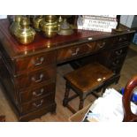 Pedestal desk with nine drawers to the front