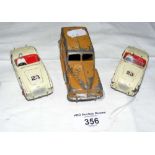 Two Dinky Toy Austin Healey Sports Cars, together with Dinky Toy No. 344