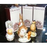 Four boxed Beswick Beatrix Potter figures, including "Goody Tiptoes"