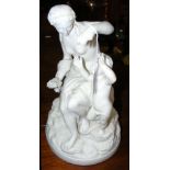 A Parianware figural group - Mother and child