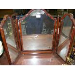 Mahogany framed triple toilet mirror