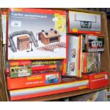 Boxed Hornby railway accessories, including pillbox, bridge