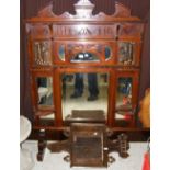 Edwardian overmantel, shelf, corner unit