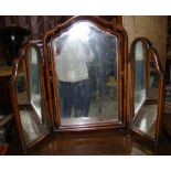 Mahogany framed triple toilet mirror