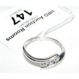 A 9ct white gold cubic zirconia ring