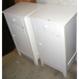Pair of white painted bedside chests